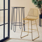 Gold Metal Wire Tapered Bar Chair | District