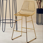 Gold Metal Wire Tapered Bar Chair | District