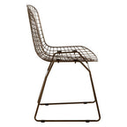 Bronze Metal Grid Frame Wire Chair | District