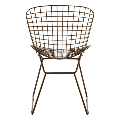 Bronze Metal Grid Frame Wire Chair | District
