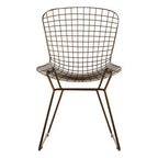 Bronze Metal Grid Frame Wire Chair | District