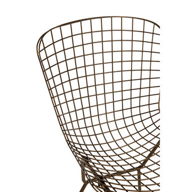 Bronze Metal Grid Frame Wire Chair | District