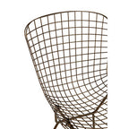 Bronze Metal Grid Frame Wire Chair | District