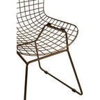 Bronze Metal Grid Frame Wire Chair | District