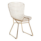 Gold Metal Grid Frame Wire Chair | District