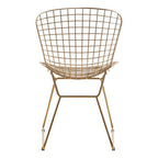 Gold Metal Grid Frame Wire Chair | District