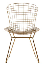 Gold Metal Grid Frame Wire Chair | District