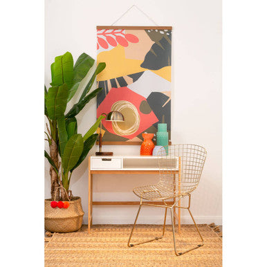Gold Metal Grid Frame Wire Chair | District