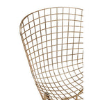Gold Metal Grid Frame Wire Chair | District