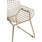 Gold Metal Grid Frame Wire Chair | District