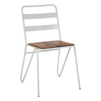 White Metal and Elm Wood Chair | District