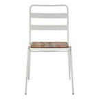 White Metal and Elm Wood Chair | District