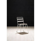 White Metal and Elm Wood Chair | District