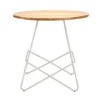 White Metal Legs and Natural Elm Wood Top Round Dining Table | District