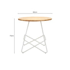 White Metal Legs and Natural Elm Wood Top Round Dining Table | District
