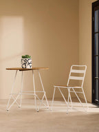 White Metal Legs and Natural Elm Wood Top Round Dining Table | District