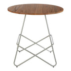 Grey Metal Legs and Natural Elm Wood Top Round Dining Table | District