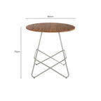 Grey Metal Legs and Natural Elm Wood Top Round Dining Table | District