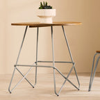 Grey Metal Legs and Natural Elm Wood Top Round Dining Table | District