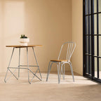 Grey Metal Legs and Natural Elm Wood Top Round Dining Table | District