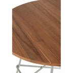 Grey Metal Legs and Natural Elm Wood Top Round Dining Table | District