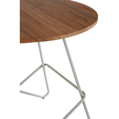 Grey Metal Legs and Natural Elm Wood Top Round Dining Table | District