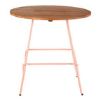 Pink Metal Legs and Natural Elm Wood Top Round Dining Table | District