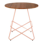 Pink Metal Legs and Natural Elm Wood Top Round Dining Table | District