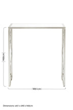 Set of 2 Tempered Glass Top Side Table with Silver Leaf Finish Base | Merlin