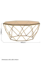 Brown Brushed Bronze Diamond Base Coffee Table with Amber Glass Top | Allure