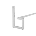 White High Gloss Wood Top End Table with Silver Chrome Angled Stainless Steel Leg | Allure