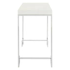 White High Gloss Wood Top Coffee Table with Silver Chrome Metal Leg | Allure