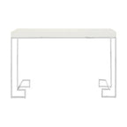 White High Gloss Wood Top Coffee Table with Silver Chrome Metal Leg | Allure