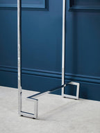 White High Gloss Wood Top Coffee Table with Silver Chrome Metal Leg | Allure