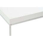 White High Gloss Wood Top Coffee Table with Silver Chrome Metal Leg | Allure