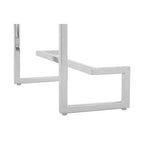 White High Gloss Wood Top Coffee Table with Silver Chrome Metal Leg | Allure