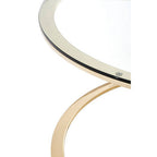 Champagne Gold Stainless Steel Base Round Coffee Table with Tempered Glass Top | Allure
