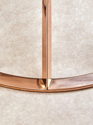 Rose Gold Stainless Steel Base Round Coffee Table with Tempered Glass Top | Allure