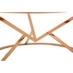 Rose Gold Stainless Steel Base Round Coffee Table with Tempered Glass Top | Allure