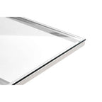 Tempered Glass Top Coffee Table with Silver Sculptural Pyramid Frame Base | Allure