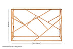 Rose Gold Stainless Steel Geometric Console Table with Tempered Glass Top | Allure