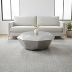 Silver Diamond Cut Stainless Steel Coffee Table with Hexagonal Tabletop | Allure