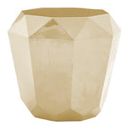 Champagne Gold Diamond Cut Stainless Steel End Table with Hexagonal Tabletop | Allure