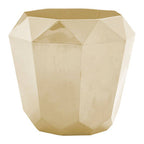 Champagne Gold Diamond Cut Stainless Steel End Table with Hexagonal Tabletop | Allure