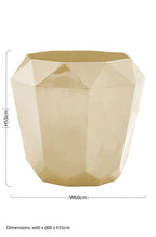 Champagne Gold Diamond Cut Stainless Steel End Table with Hexagonal Tabletop | Allure