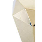 Champagne Gold Diamond Cut Stainless Steel End Table with Hexagonal Tabletop | Allure