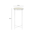 Mirrored Glass Top Tall Side Table with Silver Slim Metal Legs | Allure