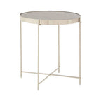 Grey Mirror Side Table with Slim Tubular Metal Legs | Allure