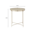 Grey Mirror Side Table with Slim Tubular Metal Legs | Allure