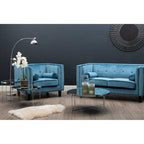 Grey Mirror Side Table with Slim Tubular Metal Legs | Allure